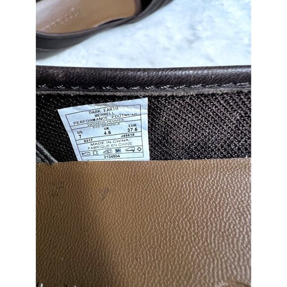 Merrell dark brown earth leather ballet slip on shoe womens size  7 - Picture 2 of 7